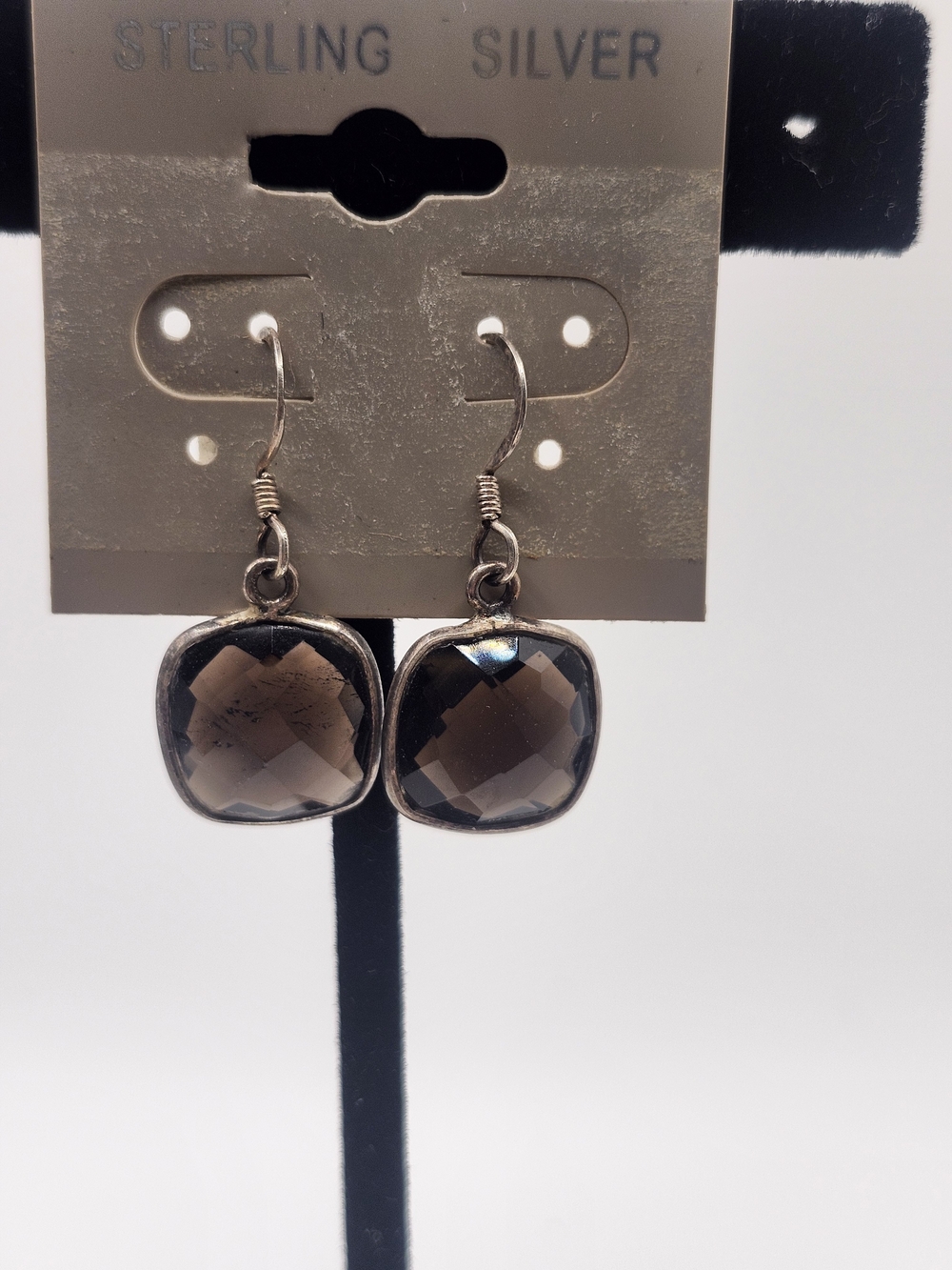 Smoky Quartz Drop Earrings .925